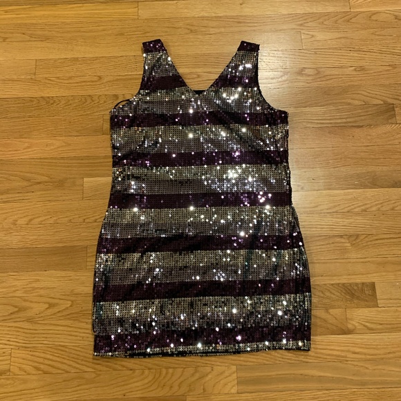 Sequined Mini Dress - Size L - Picture 1 of 4